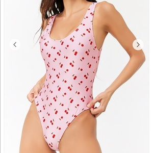 Forever 21 Cherry Print Swim Suit Size M 🍒